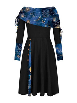 Women's Autumn/winter Off-shoulder Long Sleeve Dress