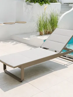 Popular Style Hotel Villa Patio Aluminum Alloy Sunbed Outdoor Recline Waterproof Sunscreen Swimming Pool Beach Chair