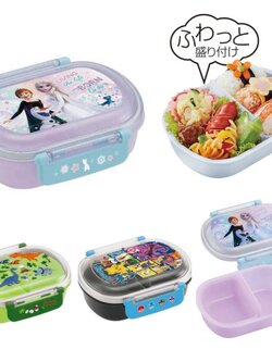 NEW เพิ่มลายปี 2026 Skater - กล่องข้าว กล่องอาหารเด็ก Antibacterial Dishwasher Safe Fluffy Lid Tight Lunch Box Oval ขนาด 360ml.