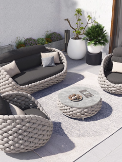 Outdoor Furniture Garden Modern Style Outdoor Sofa Set Mixed Material Aluminum Frame Waterproof Sofas with Cushions