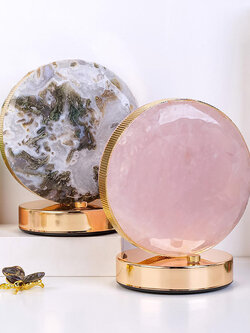 โคมไฟฮวงจุ้ยหินควอตซ์ธรรมชาติ