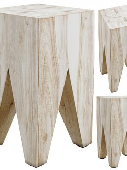 Furniture Solid Wood Vintage Small Square Stool Chair Modern