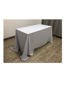 ผ้าคลุมโต๊ะแบบปล่อยชาย ขนาด 1.2 เมตร ไม่สกรีนโลโก้ - สีขาว