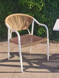 Outdoor Furniture Restaurant Coffee Retro Rattan Woven Chairs