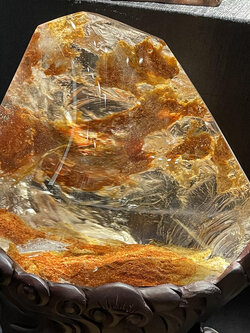 พลังฮวงจุ้ยหินอัญมณีควอตซ์แฟนธอมทองคำธรรมชาติ