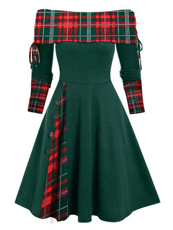 Women's Autumn/winter Off-shoulder Long Sleeve Dress