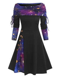 Women's Autumn/winter Off-shoulder Long Sleeve Dress