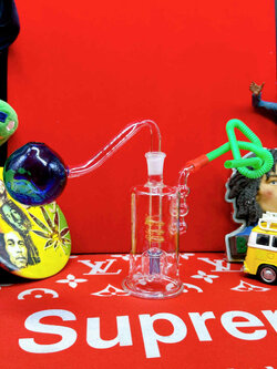 Set Glass 3 Marbles Percolator + Giant Blue Premium Cup (7)