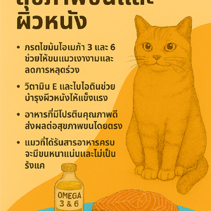 อาหารแมวกับสุขภาพขนและผิวหนัง