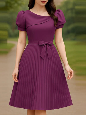 ZANZEA Elegant Puff Sleeve Party Dress