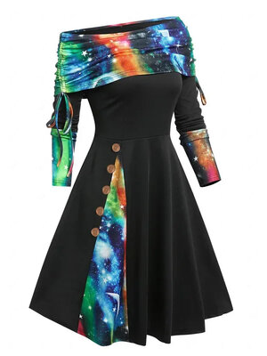 Womens Autumn/winter Off shoulder Dress