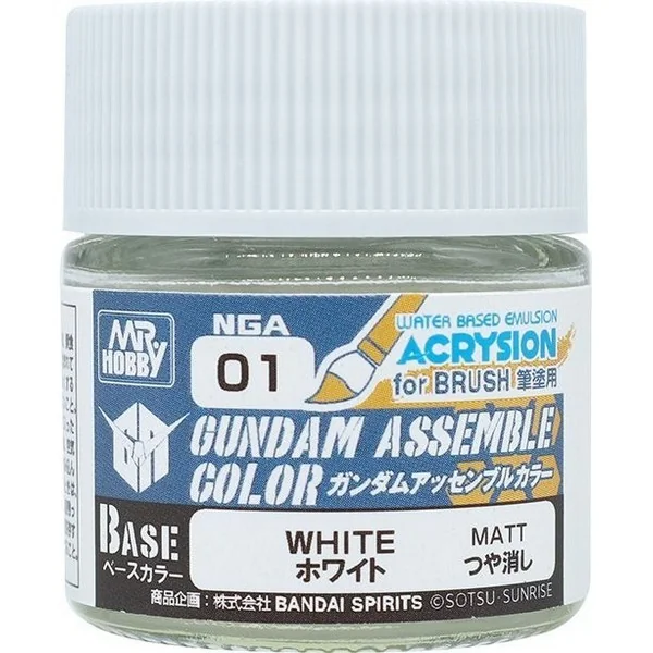 Mr.Hobby Acrysion Brush Gundam Assemble Color NGA01 White 10ml 4973028434743 (สี) Mr.Hobby Acrysion Brush Gundam Assemble Color NGA01 White 10ml 4973028434743 (สี)