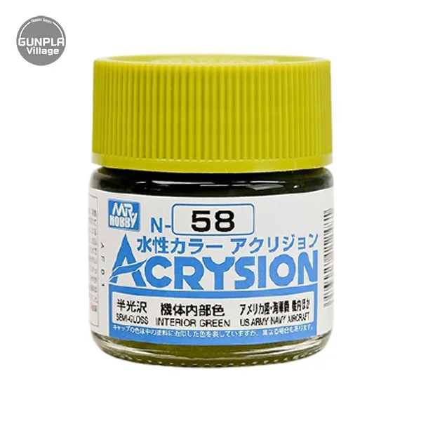 Mr.Hobby MR.ACRYSION COLOR N-58 INTERIOR GREEN 4973028112481 (สี) Mr.Hobby MR.ACRYSION COLOR N-58 INTERIOR GREEN 4973028112481 (สี)