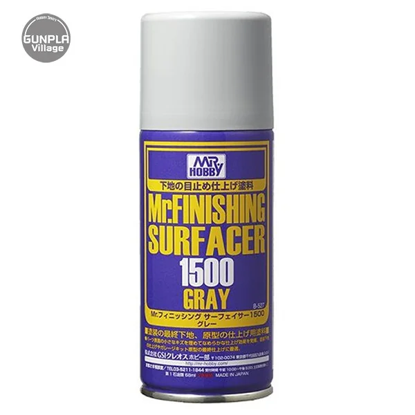 Mr.hobby MR.FINISHING SURFACER 1500 B-527 Gray 170ml 4973028420197 (สีสเปรย์รองพื้น) (สี)