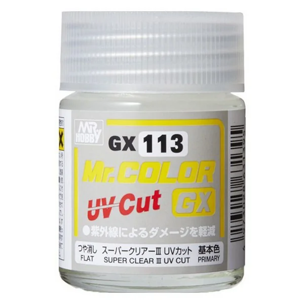 Mr.Hobby MR.CLEAR COLOR GX113 Super Clear III UV Cut Flat 4973028631395 (สี) Mr.Hobby MR.CLEAR COLOR GX113 Super Clear III UV Cut Flat 4973028631395 (สี)