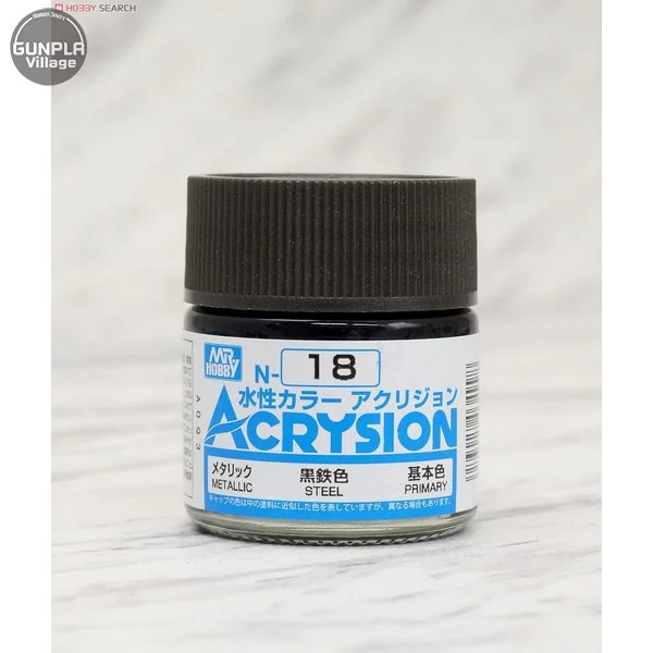 Mr.Hobby MR.ACRYSION COLOR N-18 STEEL 4973028034998 (สี) Mr.Hobby MR.ACRYSION COLOR N-18 STEEL 4973028034998 (สี)