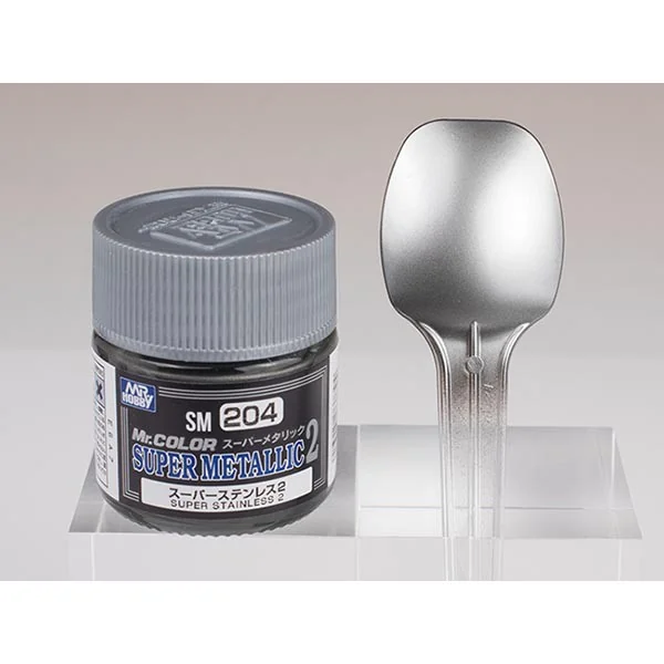 Mr.Hobby MR.COLOR SUPER MATALLIC 2 SM204 Super Stainless 2 4973028737394 (สี) Mr.Hobby MR.COLOR SUPER MATALLIC 2 SM204 Super Stainless 2 4973028737394 (สี)
