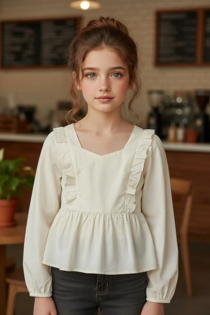 Ruffled Bowback Blouse : สีเหลืองอ่อน - Primrose ลุคหวานละมุน Ruffled Bowback Blouse : สีเหลืองอ่อน - Primrose ลุคหวานละมุน