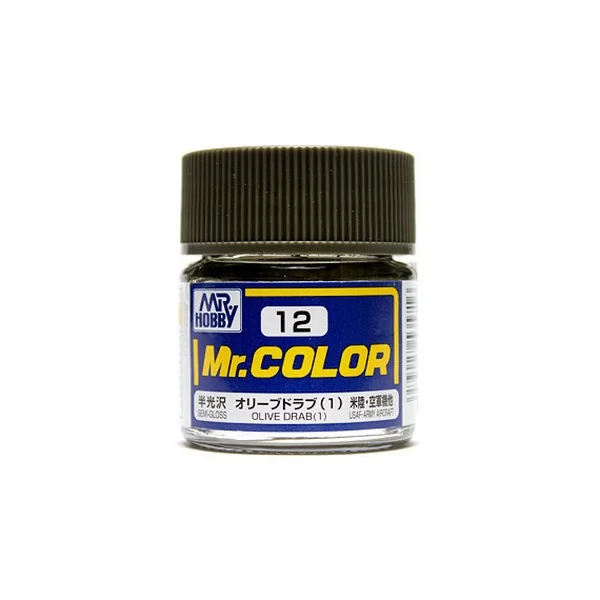 Mr.Hobby Mr.Color C12 Olive Drab (1) (10ml) 4973028535716 (สี) Mr.Hobby Mr.Color C12 Olive Drab (1) (10ml) 4973028535716 (สี)