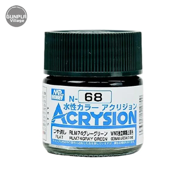 Mr.Hobby MR.ACRYSION COLOR N-68 RLM74 GRAY GREEN 4973028112849 (สี) Mr.Hobby MR.ACRYSION COLOR N-68 RLM74 GRAY GREEN 4973028112849 (สี)