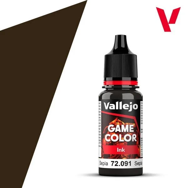 Vallejo Game Color Ink 72.091 Sepia 18 ml 8429551720915 (สี) Vallejo Game Color Ink 72.091 Sepia 18 ml 8429551720915 (สี)