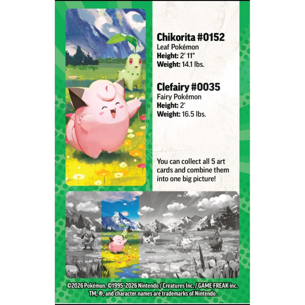 Pokemon ENG Mega Evolution Ascended Heroes Mini Tin Clefairy & Chikorita 196214141308E (การ์ดโปเกมอน)