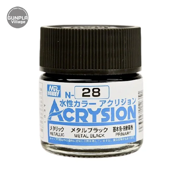 Mr.Hobby MR.ACRYSION COLOR N-28 METAL BLACK 4973028112351 (สี) Mr.Hobby MR.ACRYSION COLOR N-28 METAL BLACK 4973028112351 (สี)