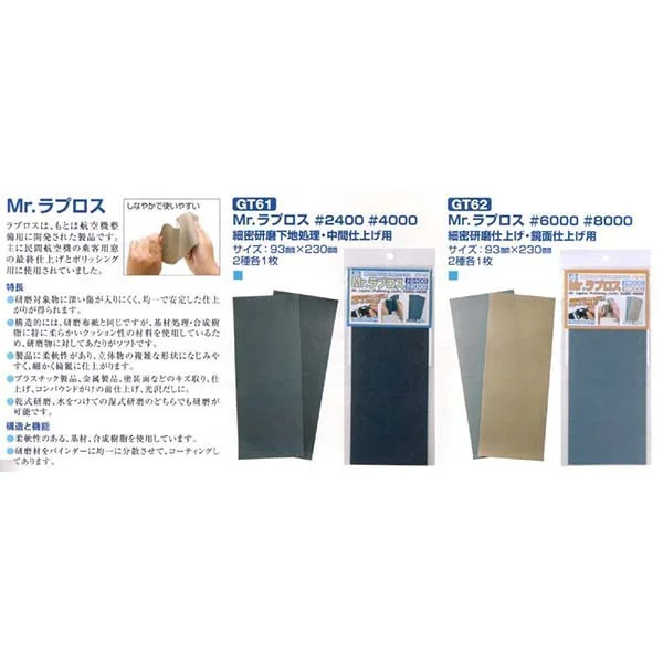 Mr.Hobby Mr.Water Proof Polishing Cloth GT62 #6000,8000 4973028535372 (Tool)