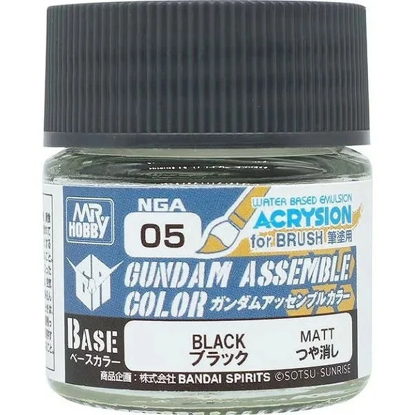 Mr.Hobby Acrysion Brush Gundam Assemble Color NGA05 Black 10ml 4973028434781 (สี) Mr.Hobby Acrysion Brush Gundam Assemble Color NGA05 Black 10ml 4973028434781 (สี)