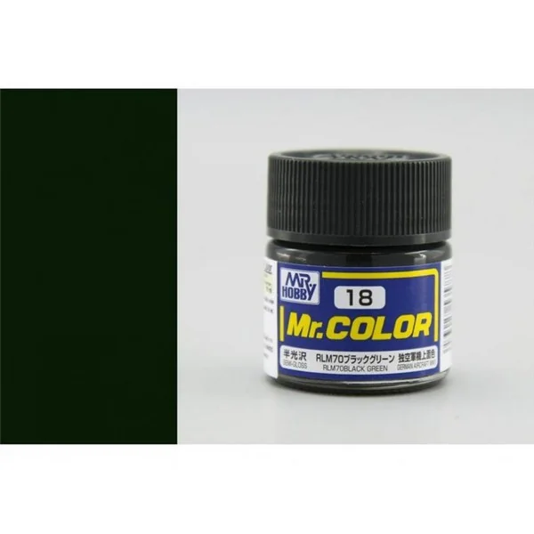 Mr.Hobby Mr.Color C18 RLM70 Black Green Semi-Gloss (10ml) 4973028535778 (สี)