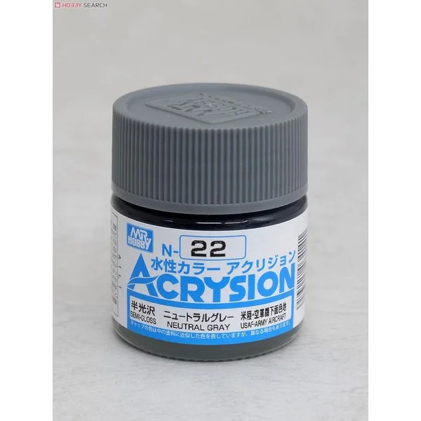 Mr.Hobby MR.ACRYSION COLOR N-22 NEUTRAL GRAY 4973028034141 (สี) Mr.Hobby MR.ACRYSION COLOR N-22 NEUTRAL GRAY 4973028034141 (สี)