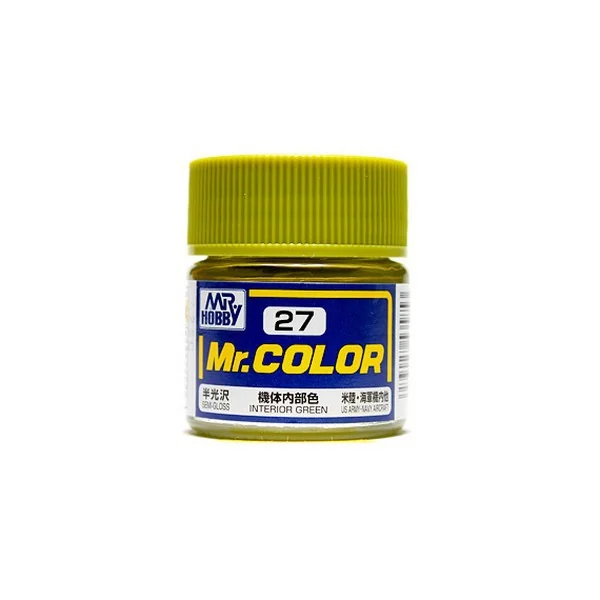 Mr.Hobby Mr.Color C27 Interior Green Semi-Gloss (10ml) 4973028535853 (สี) Mr.Hobby Mr.Color C27 Interior Green Semi-Gloss (10ml) 4973028535853 (สี)