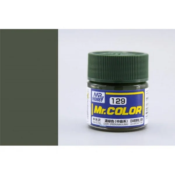 Mr.Hobby Mr.Color C129 Dark Green (Nakajima) Semi-Gloss (10ml) 4973028635676 (สี)