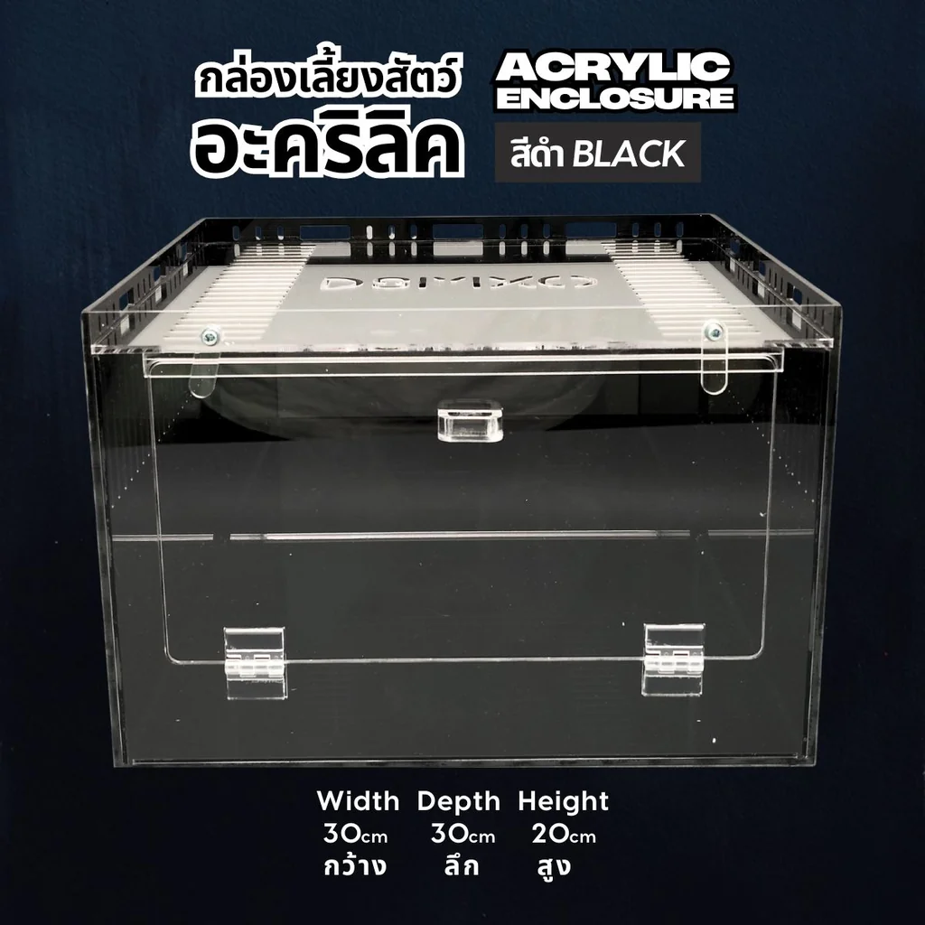 Acrylic Box กล่องอะคริลิค5สี *เปิดหน้า*ขนาด 30x30x20cm ใส่งู ตุ๊กแก รูระบาย3mm มีขาวางซ้อน Acrylic Box กล่องอะคริลิค5สี *เปิดหน้า*ขนาด 30x30x20cm ใส่งู ตุ๊กแก รูระบาย3mm มีขาวางซ้อน