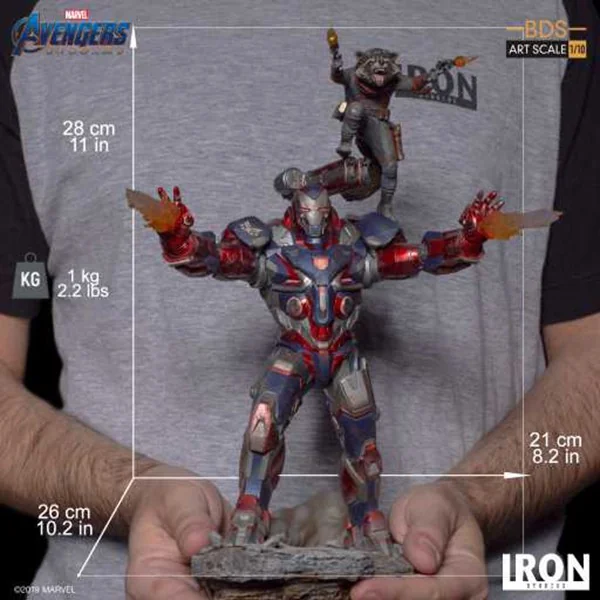 Iron Studios - Iron Patriot and Rocket: Avengers Endgame BDS 1/10Scale 606529899707 (Statue)