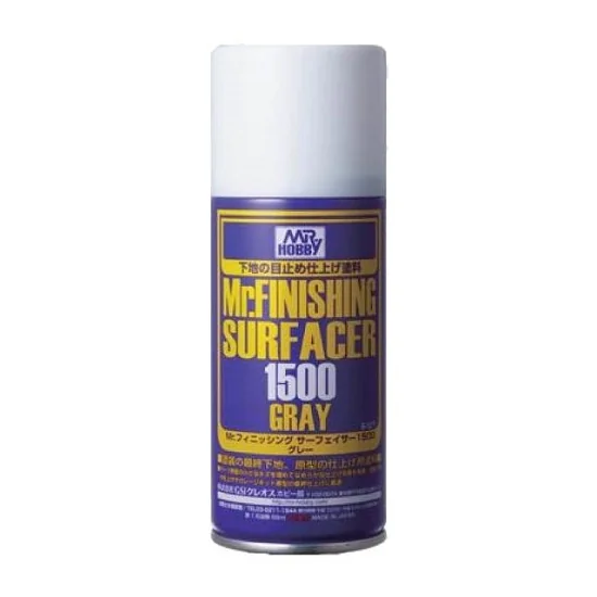 Mr.hobby MR.FINISHING SURFACER 1500 B-527 Gray 170ml 4973028420197 (สีสเปรย์รองพื้น) (สี)