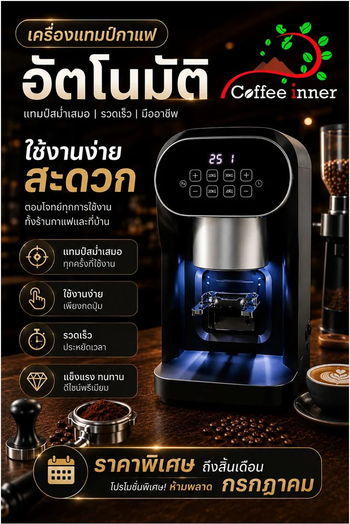 เครื่องแทมป์กาแฟอัตโนมัติ Automatic Coffee Tamper S-89 ปรับแรงกดได้ 10 / 20 / 30 กก. เครื่องแทมป์กาแฟอัตโนมัติ Automatic Coffee Tamper S-89 ปรับแรงกดได้ 10 / 20 / 30 กก.