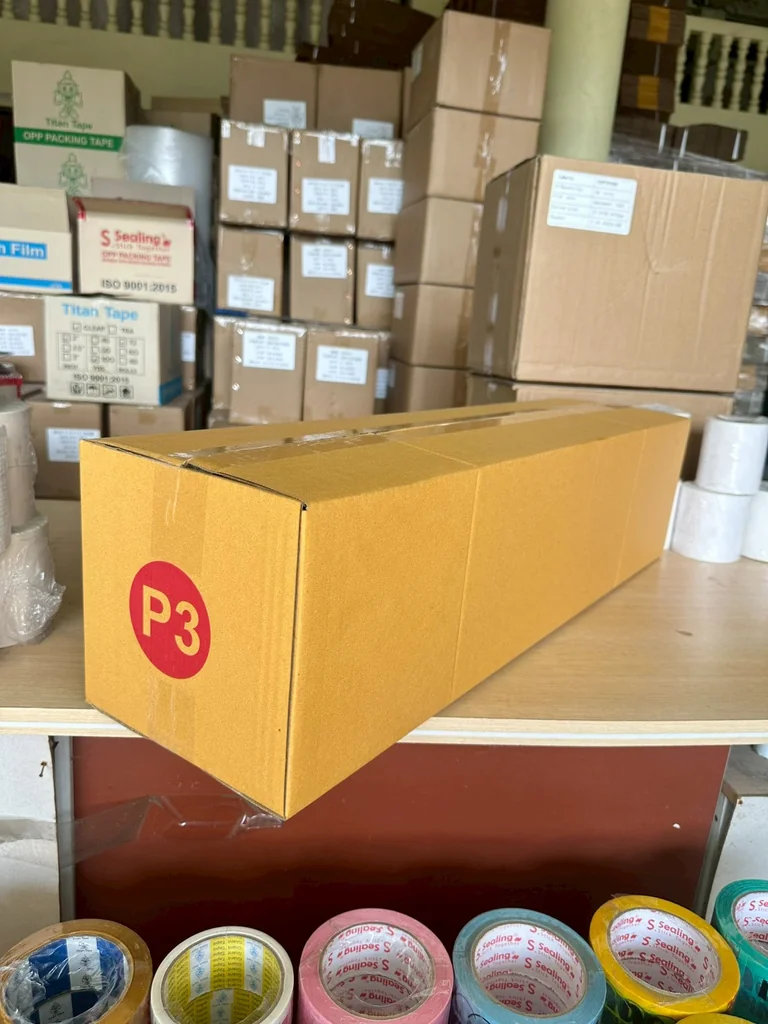 กล่องไปรษณีย์ กล่อง P3 20 x 80 x 20 cm3 (1 มัด 10 ใบ) กล่องไปรษณีย์ กล่อง P3 20 x 80 x 20 cm3 (1 มัด 10 ใบ)