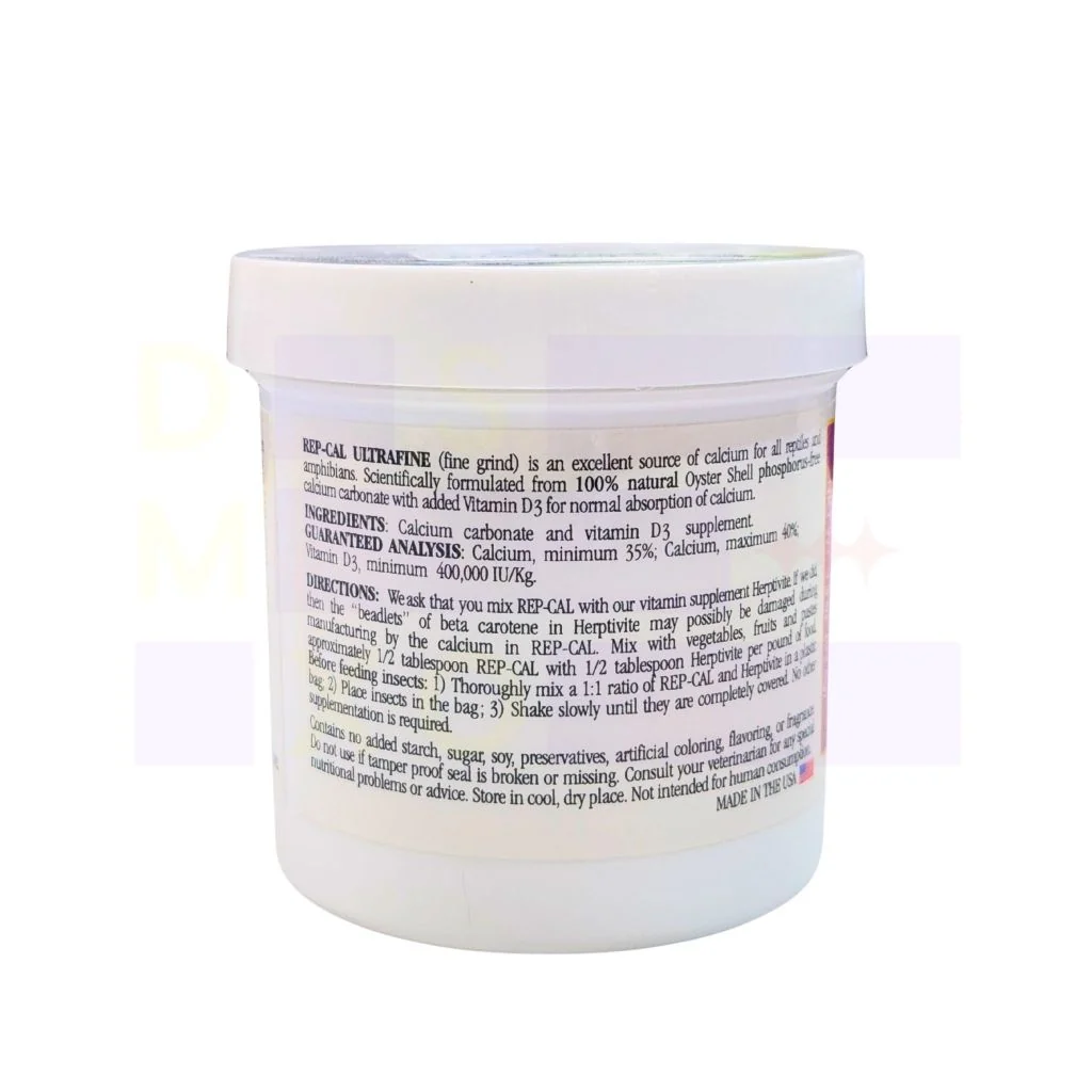 REP-CAL Calcium with Vit.D3 93.5g แคลเซียมผง+D3 สำหรับสัตว์เลื้อยคลาน และสัตว์ครึ่งบกครึ่งน้ำ REP-CAL Calcium with Vit.D3 93.5g แคลเซียมผง+D3 สำหรับสัตว์เลื้อยคลาน และสัตว์ครึ่งบกครึ่งน้ำ