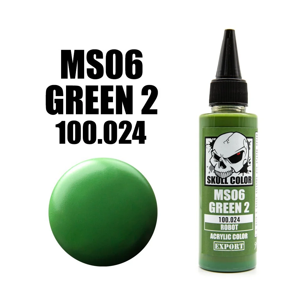 Skull Color 100.024 MS06 Green 2 60 ml (Robot) 8853100903243 (สี) Skull Color 100.024 MS06 Green 2 60 ml (Robot) 8853100903243 (สี)