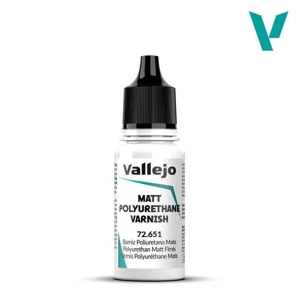 Vallejo Auxiliary 72.651 Matt Polyurethane Varnish 18 ml 8429551726511 (สี) Vallejo Auxiliary 72.651 Matt Polyurethane Varnish 18 ml 8429551726511 (สี)