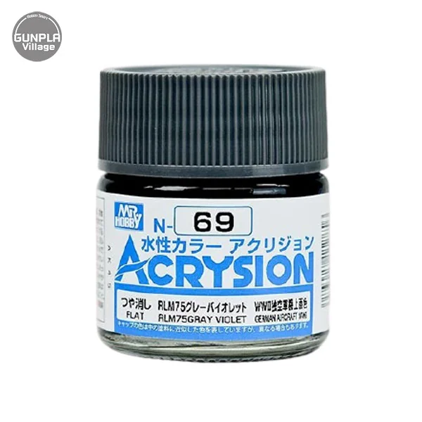 Mr.Hobby MR.ACRYSION COLOR N-69 RLM75 GRAY VIOLET 4973028112856 (สี) Mr.Hobby MR.ACRYSION COLOR N-69 RLM75 GRAY VIOLET 4973028112856 (สี)