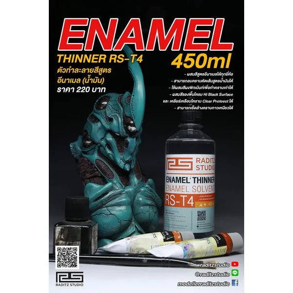 Raditz Studio RS T4 Enamel Thinner 450 ml (Thinner Series) 8858878900048 (สี) Raditz Studio RS T4 Enamel Thinner 450 ml (Thinner Series) 8858878900048 (สี)