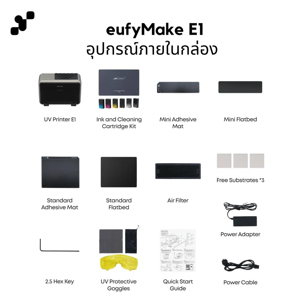 [พร้อมส่ง] eufyMake E1 UV Printer เครื่องพิมพ์ UV 3D Texture พิมพ์ลายนูน อะคริลิค ไม้ โลหะ หนัง DIY ประกันศูนย์ไทย