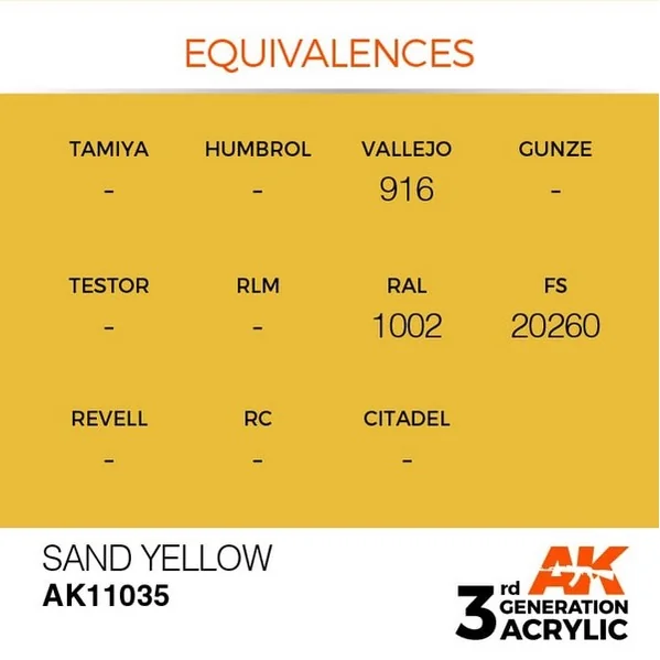 AK 3G Color Sand Yellow 17 ml AK11035 8435568302686 AK 3G Color Sand Yellow 17 ml AK11035 8435568302686