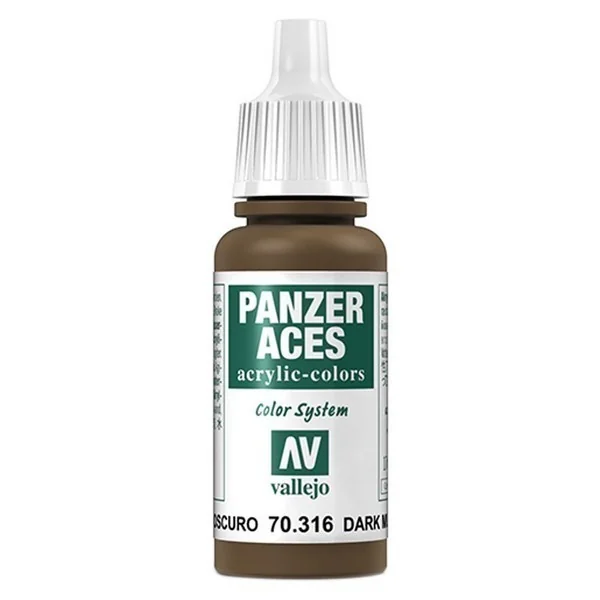 Vallejo Panzer Aces 70.316 Dark Mud 17 ml 8429551703161 (สี) Vallejo Panzer Aces 70.316 Dark Mud 17 ml 8429551703161 (สี)