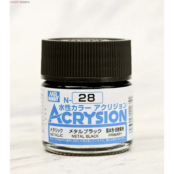 Mr.Hobby MR.ACRYSION COLOR N-28 METAL BLACK 4973028112351 (สี) Mr.Hobby MR.ACRYSION COLOR N-28 METAL BLACK 4973028112351 (สี)