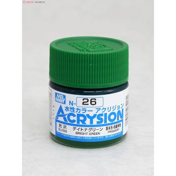 Mr.Hobby MR.ACRYSION COLOR N-26 BRIGHT GREEN 4973028034172 (สี) Mr.Hobby MR.ACRYSION COLOR N-26 BRIGHT GREEN 4973028034172 (สี)