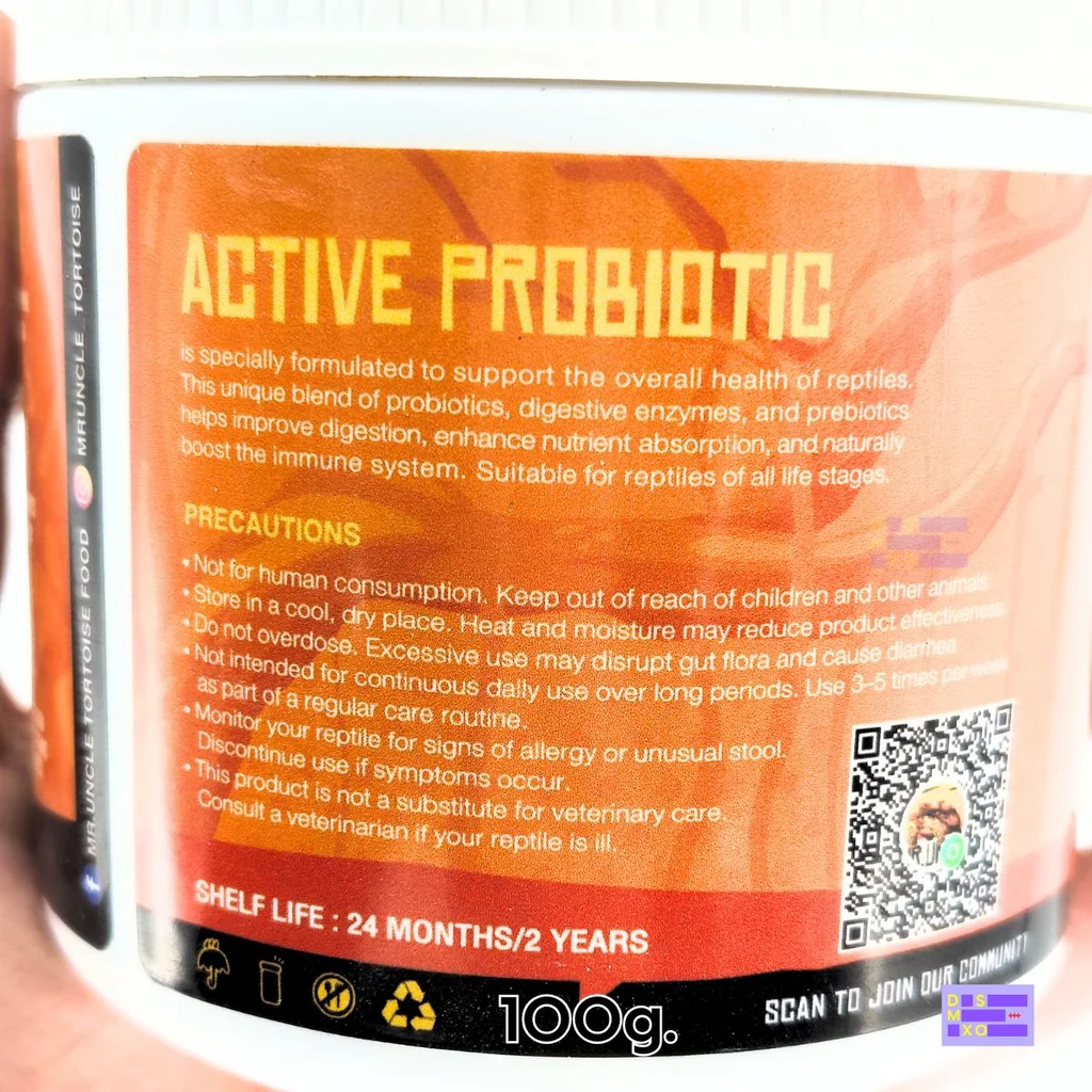 MR. UNCLE Active Probiotic 100g แอคทีฟโพรไบโอติก สำหรับสัตว์เลื้อยคลาน ฟื้นฟูร่างกาย ปรับสมดุลลำไส้ MR. UNCLE Active Probiotic 100g แอคทีฟโพรไบโอติก สำหรับสัตว์เลื้อยคลาน ฟื้นฟูร่างกาย ปรับสมดุลลำไส้