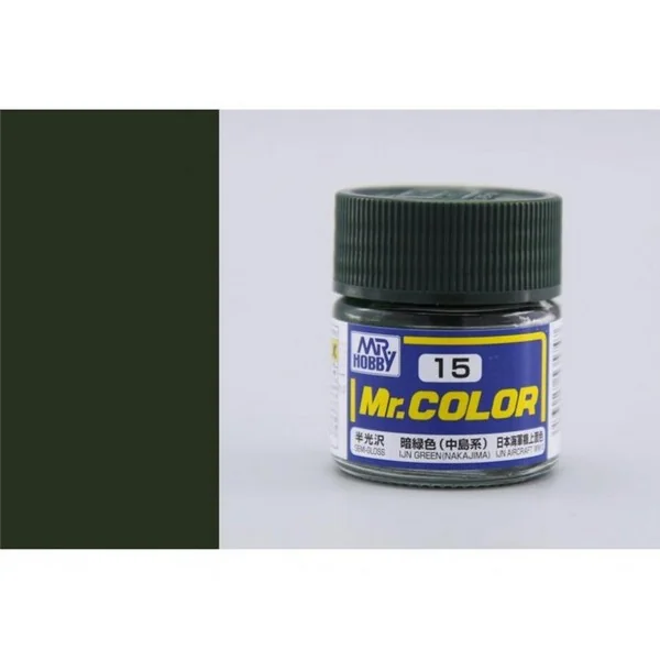 Mr.Hobby Mr.Color C15 IJN Green (Nakajima) Semi-Gloss (10ml) 4973028535747 (สี) Mr.Hobby Mr.Color C15 IJN Green (Nakajima) Semi-Gloss (10ml) 4973028535747 (สี)